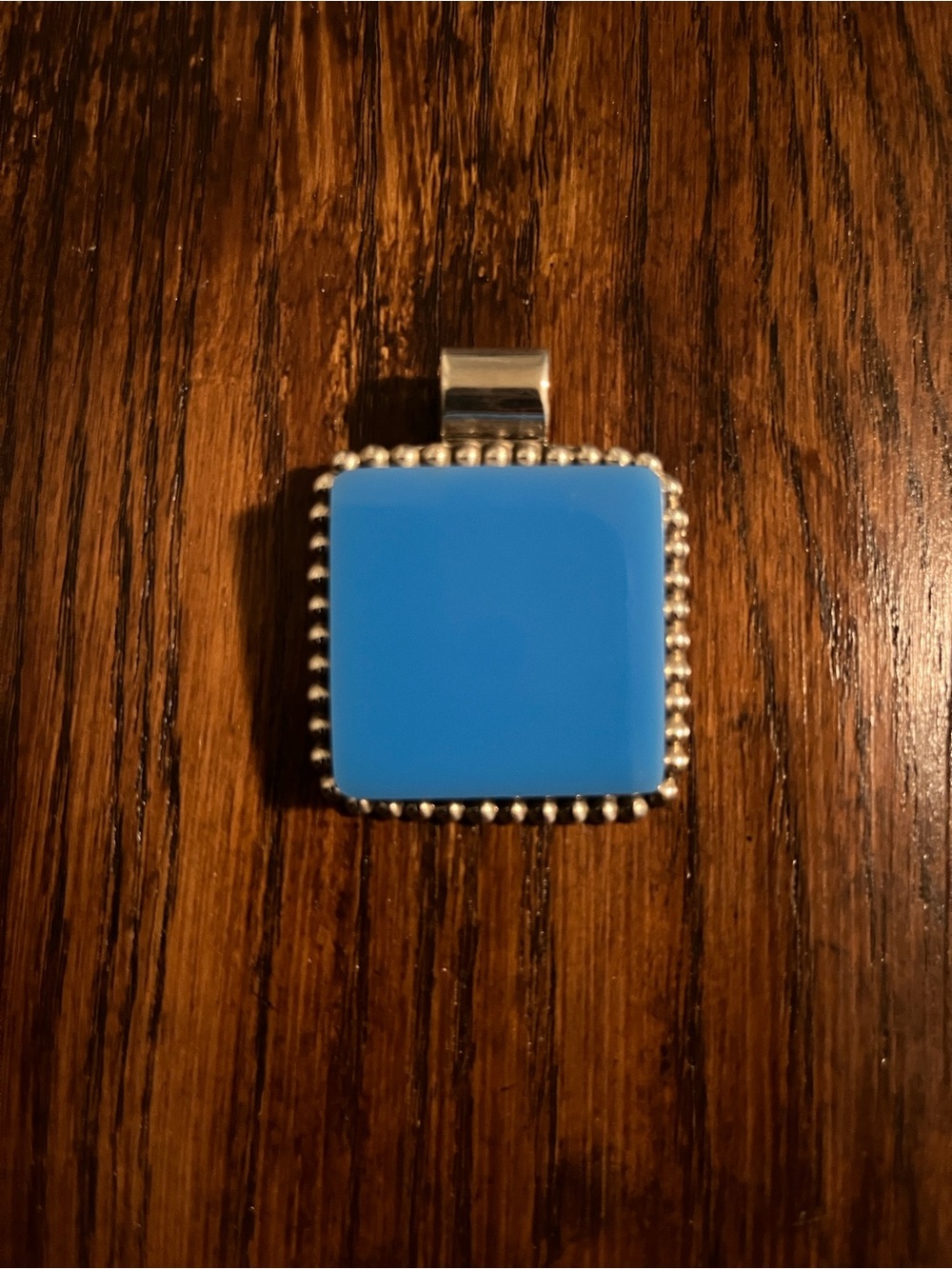 Taxco Blue Square Pendant Necklace